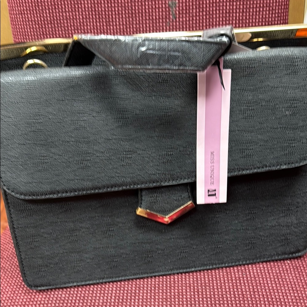 Black Textured Women's Bag